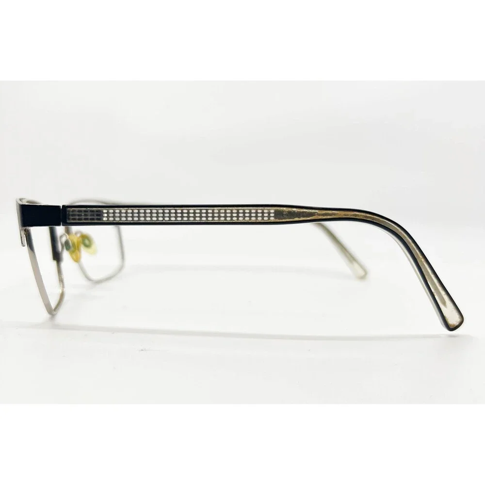 Takumi Eyeglasses Mens Navy Silver Square Half Rim Frames 53-18-140